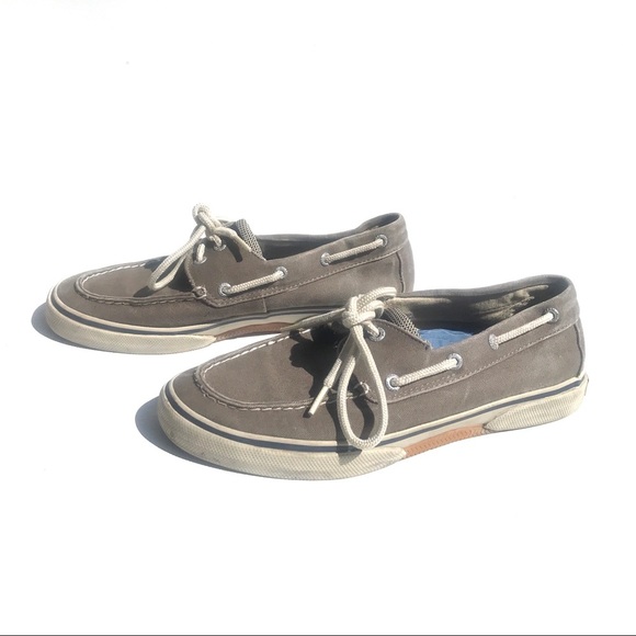 SPERRY Boat deck dock rubber sole shoes 8 canvas - Picture 1 of 4